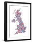 Great Britain United Kingdom City Text Map-Michael Tompsett-Framed Art Print