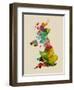 Great Britain Watercolor Map-Michael Tompsett-Framed Art Print