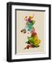 Great Britain Watercolor Map-Michael Tompsett-Framed Art Print