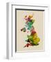 Great Britain Watercolor Map-Michael Tompsett-Framed Art Print