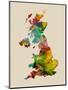 Great Britain Watercolor Map-Michael Tompsett-Mounted Art Print