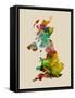 Great Britain Watercolor Map-Michael Tompsett-Framed Stretched Canvas