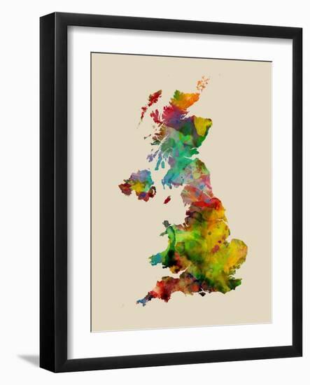 Great Britain Watercolor Map-Michael Tompsett-Framed Art Print