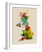 Great Britain Watercolor Map-Michael Tompsett-Framed Art Print