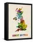 Great Britain Watercolor Map-Michael Tompsett-Framed Stretched Canvas