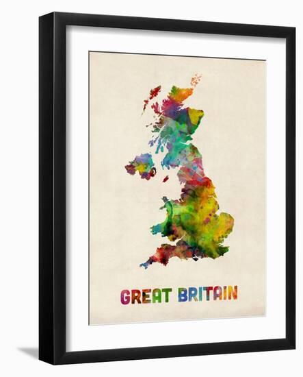Great Britain Watercolor Map-Michael Tompsett-Framed Art Print