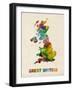 Great Britain Watercolor Map-Michael Tompsett-Framed Art Print