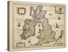 Great Britian and Ireland from Theatrum Orbis Terrarum by Willem Bleau, Amsterdam, 1635-1645-null-Stretched Canvas