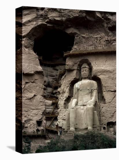 Great Buddha at Bingling Temple, Yellow River, Near Lanzhou, China-Occidor Ltd-Stretched Canvas