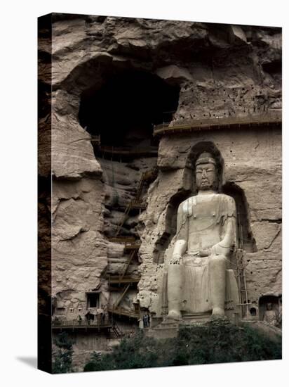 Great Buddha at Bingling Temple, Yellow River, Near Lanzhou, China-Occidor Ltd-Stretched Canvas