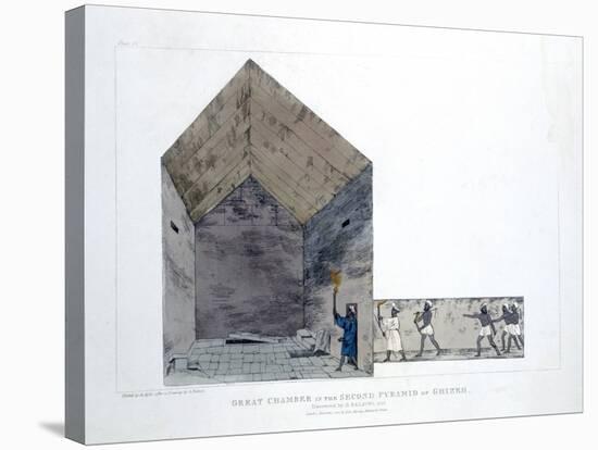 Great Chamber in the Second Pyramid of Ghizeh, Egypt, 1820-Agostino Aglio-Stretched Canvas