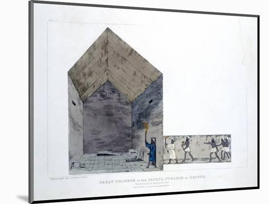 Great Chamber in the Second Pyramid of Ghizeh, Egypt, 1820-Agostino Aglio-Mounted Giclee Print