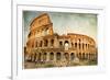 Great Colosseum - Artistic Retro Styled Picture-Maugli-l-Framed Art Print