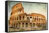 Great Colosseum - Artistic Retro Styled Picture-Maugli-l-Framed Stretched Canvas