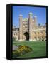 Great Court and Great Gate, Trinity College, Cambridge, Cambridgeshire, England-David Hunter-Framed Stretched Canvas