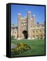 Great Court and Great Gate, Trinity College, Cambridge, Cambridgeshire, England-David Hunter-Framed Stretched Canvas