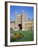 Great Court and Great Gate, Trinity College, Cambridge, Cambridgeshire, England-David Hunter-Framed Photographic Print