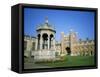 Great Court, Fountain and Great Gate, Trinity College, Cambridge, Cambridgeshire, England-David Hunter-Framed Stretched Canvas