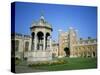 Great Court, Fountain and Great Gate, Trinity College, Cambridge, Cambridgeshire, England-David Hunter-Stretched Canvas