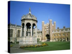 Great Court, Fountain and Great Gate, Trinity College, Cambridge, Cambridgeshire, England-David Hunter-Stretched Canvas