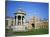 Great Court, Fountain and Great Gate, Trinity College, Cambridge, Cambridgeshire, England-David Hunter-Stretched Canvas