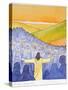 Great Crowds Followed Jesus as He Preached the Good News, 2004-Elizabeth Wang-Stretched Canvas