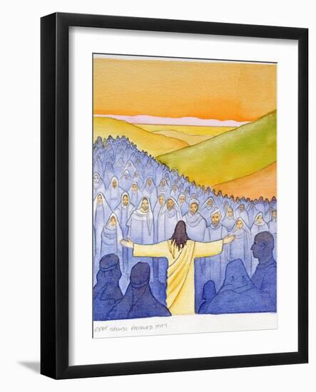 Great Crowds Followed Jesus as He Preached the Good News, 2004-Elizabeth Wang-Framed Giclee Print