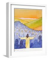 Great Crowds Followed Jesus as He Preached the Good News, 2004-Elizabeth Wang-Framed Giclee Print