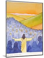 Great Crowds Followed Jesus as He Preached the Good News, 2004-Elizabeth Wang-Mounted Giclee Print