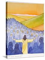 Great Crowds Followed Jesus as He Preached the Good News, 2004-Elizabeth Wang-Stretched Canvas