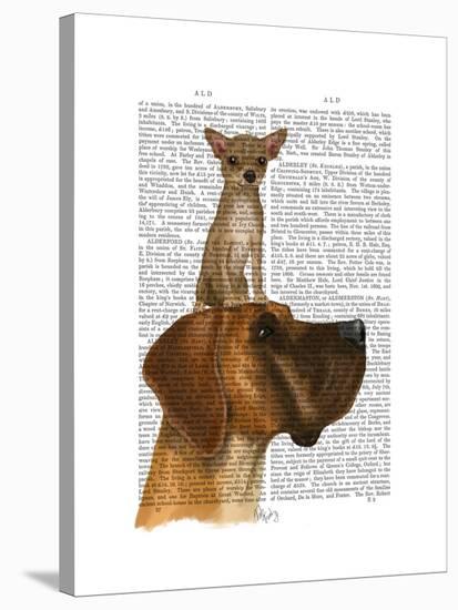 Great Dane and Chihuahua-Fab Funky-Stretched Canvas