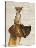 Great Dane and Chihuahua-Fab Funky-Stretched Canvas