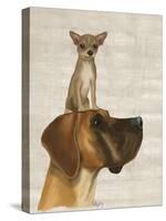 Great Dane and Chihuahua-Fab Funky-Stretched Canvas
