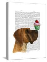 Great Dane and Cupcake-Fab Funky-Stretched Canvas