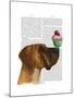 Great Dane and Cupcake-Fab Funky-Mounted Art Print