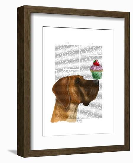 Great Dane and Cupcake-Fab Funky-Framed Art Print