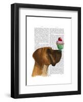 Great Dane and Cupcake-Fab Funky-Framed Art Print