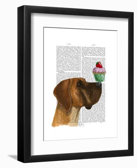 Great Dane and Cupcake-Fab Funky-Framed Art Print