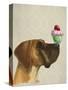 Great Dane and Cupcake-Fab Funky-Stretched Canvas