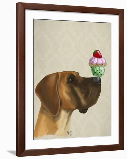 Great Dane and Cupcake-Fab Funky-Framed Art Print