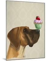 Great Dane and Cupcake-Fab Funky-Mounted Art Print