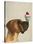 Great Dane and Cupcake-Fab Funky-Stretched Canvas