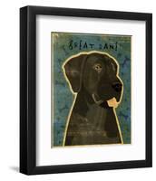 Great Dane (Black, no crop)-John W^ Golden-Framed Art Print