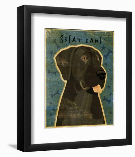 Great Dane (Black, no crop)-John W^ Golden-Framed Art Print