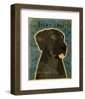 Great Dane (Black, no crop)-John W^ Golden-Framed Art Print