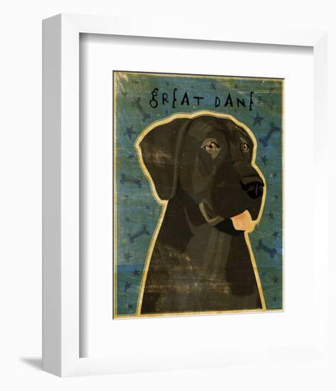 Great Dane (Black, no crop)-John W^ Golden-Framed Art Print