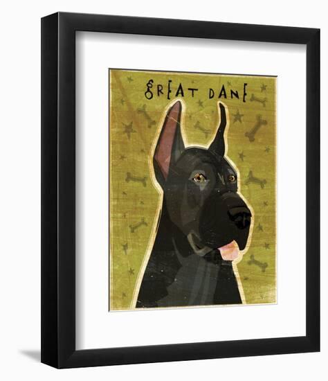 Great Dane (Black)-John W^ Golden-Framed Art Print