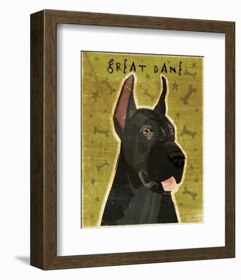 Great Dane (Black)-John W^ Golden-Framed Art Print