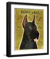 Great Dane (Black)-John W^ Golden-Framed Giclee Print