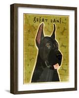 Great Dane Black-John W Golden-Framed Giclee Print